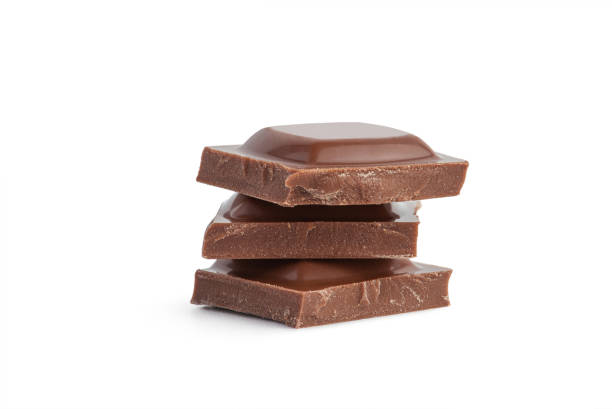 istock Pieces of milk chocolate on a white background 1460783881
