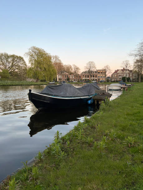 istock Beautiful view of canal with different boats 1460783982