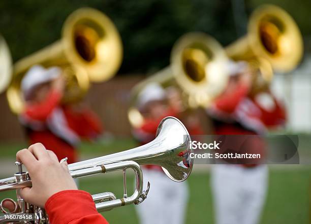 마칭 머리밴드 나팔꽃 Marching Band에 대한 스톡 사진 및 기타 이미지 - Marching Band, 빨강, 악기