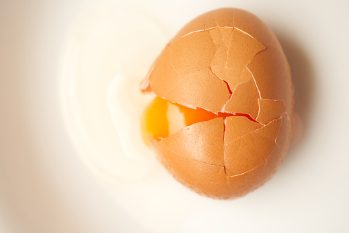 The egg is broken.