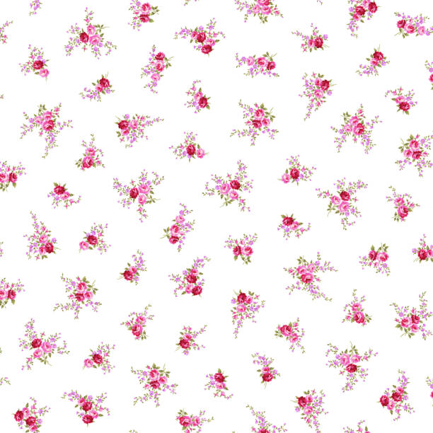 ilustraciones, imágenes clip art, dibujos animados e iconos de stock de patrón sin costuras con un hermoso ramo de rosas, - cabeza de flor