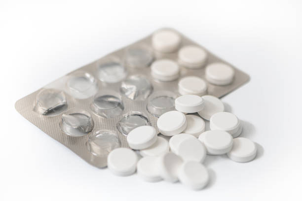 Medicine pills from medicine strips studio shot isolated on a white background