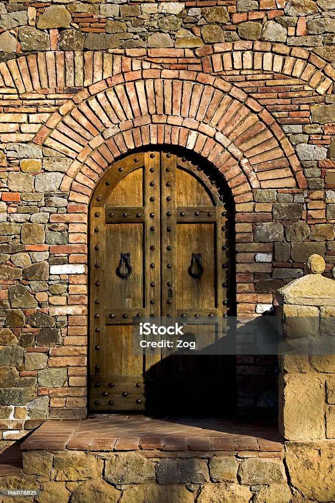 Castle Door Double doors of a winery in the Napa Valley of California Antique Stock Photo