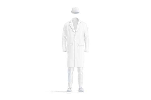 istock Blank white wool coat, beanie, pants and shoes mockup, isolated 1460791699