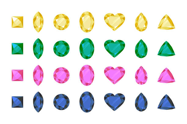 Gemstones, Jewelry. Vector rhinestones and diamonds, sapphire and amethyst, diamond and emerald, ruby gemstones Gemstones, Jewelry. Vector rhinestones and diamonds, sapphire and amethyst, diamond and emerald, ruby gemstones rhinestone stock illustrations