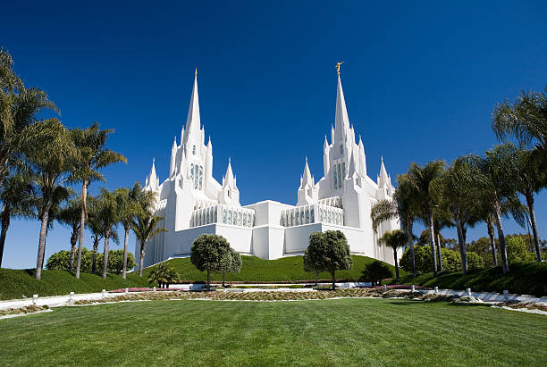 San Diego LDS Temple Temple of The Church of Jesus Christ of Latter-Day Saints (LDS) or Mormons in San Diego, California mormonism stock pictures, royalty-free photos & images