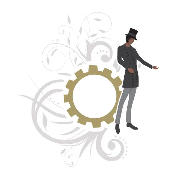 Vector illustration of steampunk man