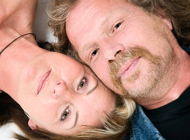 close up of mature couple stock photo