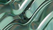 green sine wave-like metal flowing from top left to bottom right abstract dramatic modern luxurious luxury luxury 3D rendering graphic design elemental background material