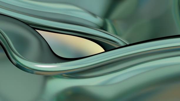 istock green fluid, wave-like, metallic abstract, dramatic, modern, luxurious and exclusive 3D rendering graphic design elemental background material 1460803735