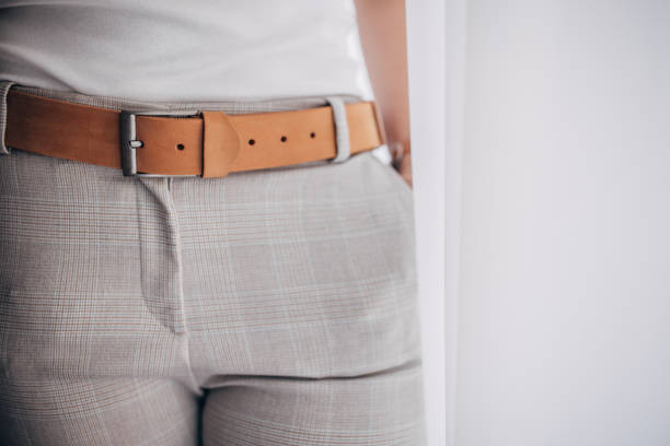 istock Woman wearing modern leather belt 1460806418
