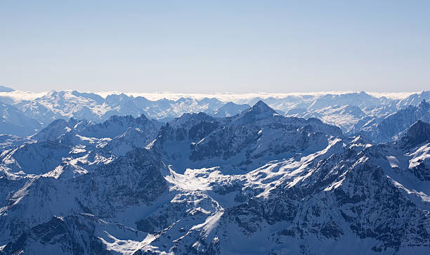 Panorama of Swiss Alps. stock photo