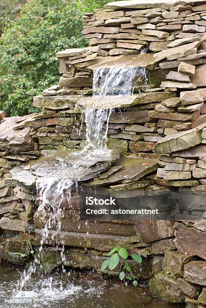 Garden Waterfall Stock Photo - Download Image Now - Cracked, Eroded, Fog