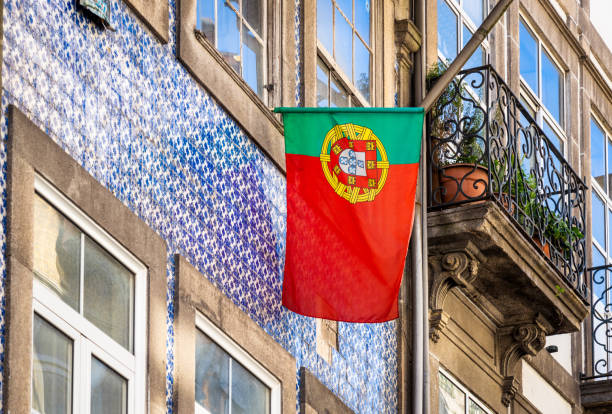 Portugal flag on apartment building