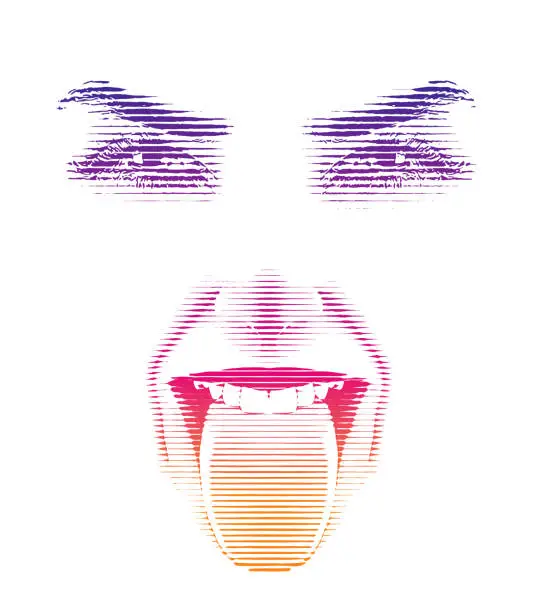 Vector illustration of Woman sticking out tongue