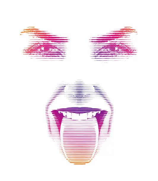 Vector illustration of Woman sticking out tongue