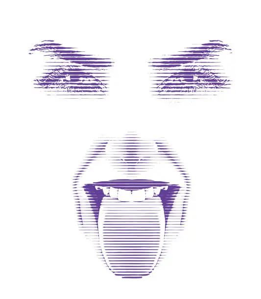 Vector illustration of Woman sticking out tongue
