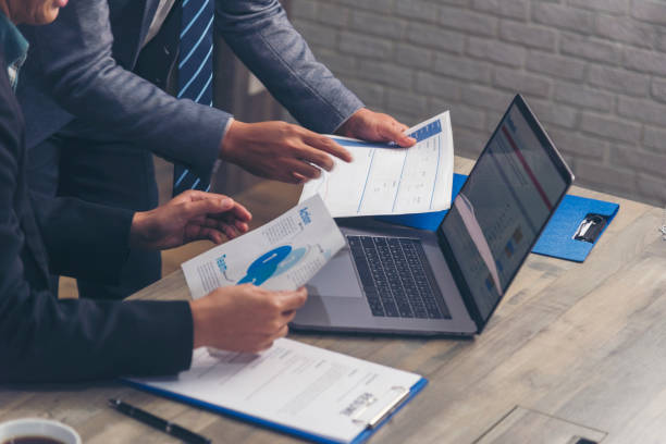 istock Business strategy team report chart, graph, infographic data analyze financial report plan. Hands team partner planning marketing finance statistics sale report with excel spreadsheet accountting 1460808873