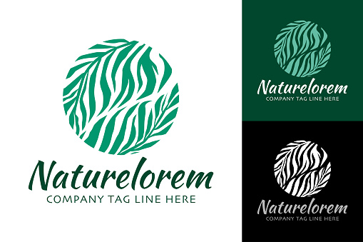 Vector Illustration of a Beautiful Nature Leaves in a Circle Resort Spa and Tropical Symbol Emblem Graphic Design Template