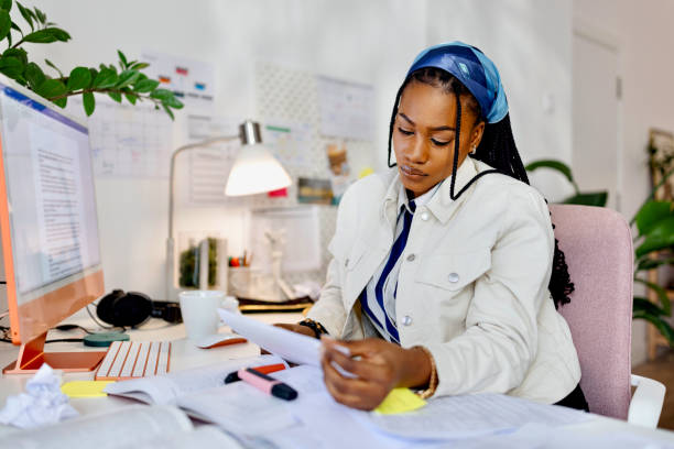 istock Young woman studying for her exams 1460811268