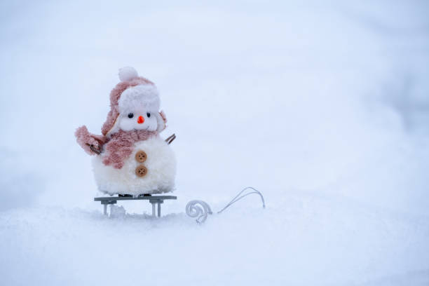 Happy snowman in winter wonderland.
