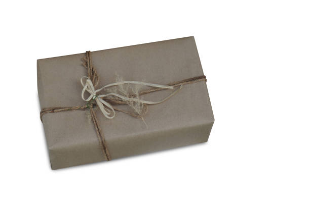 istock old brown gift box, tied with string and decorated on white background, object, gift, love, copy space 1460819605