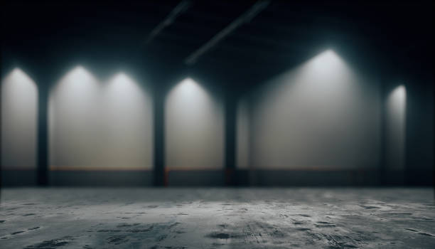 istock Space for product showcase background Warehouse blurred. 1460827372