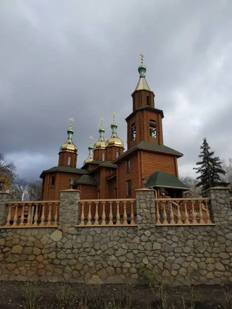Saint Peter and Paul Cathedral, orthodox church exterior with golden domes