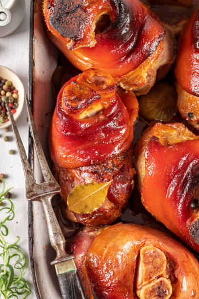 istock Fat Schweinshaxe with spices, garlic and salt. 1460828912
