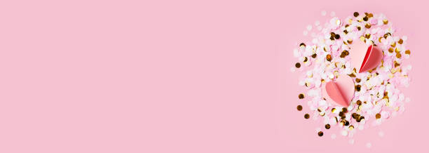 istock Valentines card wiht heart gift on pink background 1460829308
