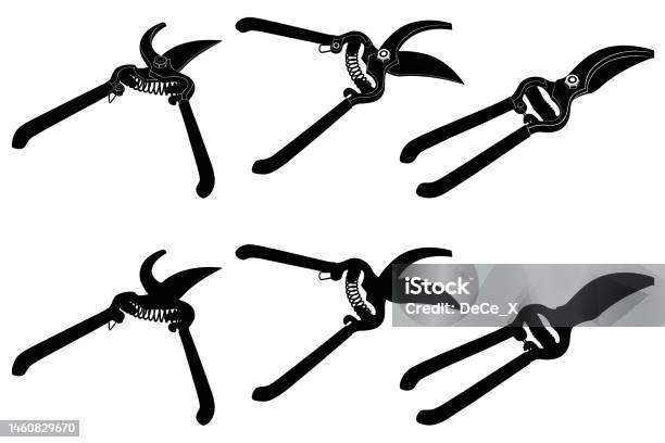 Shears Stock Image Set Of Different Pruning Shears Stock Illustration - Download Image Now ...