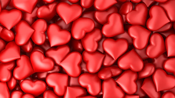 istock Red Hearts shape background. Valentine's Day and wedding celebration gift card. Love concept 3d illustration. 1460830118