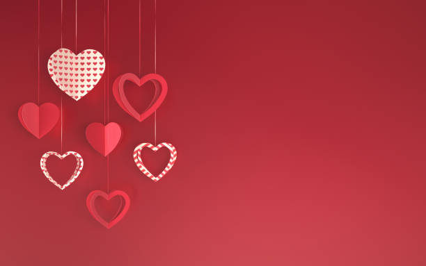 Valentine's Day Concept with Paper Heart Shapes 3d render Valentine's Day Concept with Paper Heart Shapes, Can be used for birthday, anniversary, valentine's day, engagement concepts. be my valentine stock pictures, royalty-free photos & images