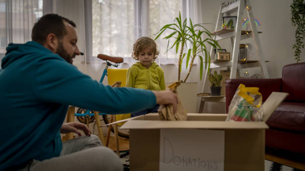 istock Cute boy son giving high five to father. 1460835186