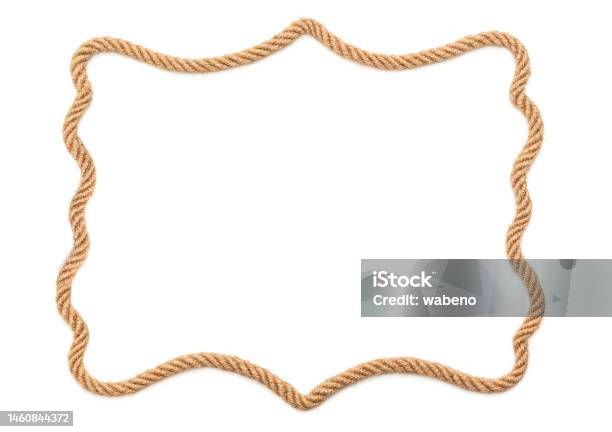 Rope Frame On White Background Stock Photo - Download Image Now - Rope, Border - Frame, Rodeo