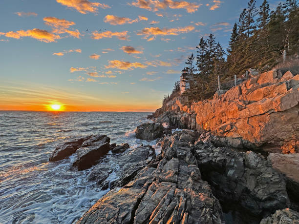 Portland Head Lighthouse at dawn, Fort Williams Park, Portland, Maine, USA
