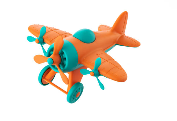 istock Color plastic airplane toy for kids isolated on white background 1460845307