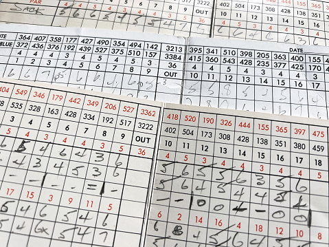 Vintage golf scorecards