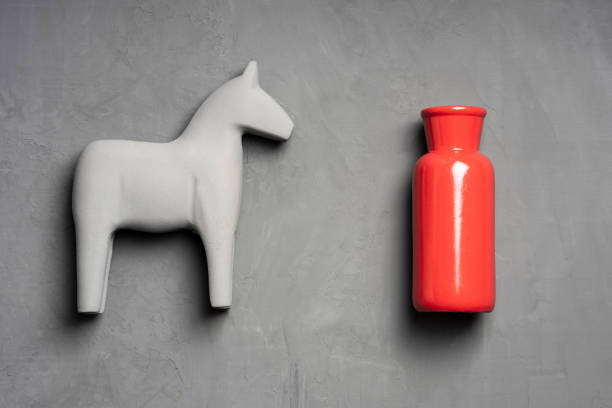Plastic Toy Model red Horse with white background