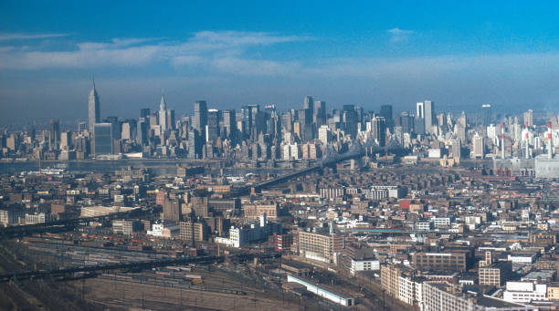 New York City - Manhattan & Bridge - 1976 stock photo