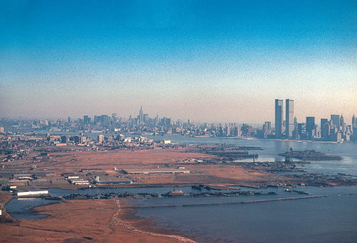 New York City - Skyline from NJ - 1976. Scanned from Kodachrome 25 slide.