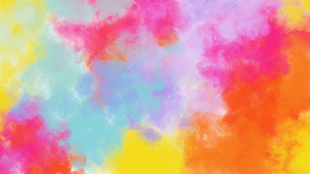 Easter abstract background colorful paint watercolor texture, Spring pastel colors bright sky background, Holi celebration paint color powder