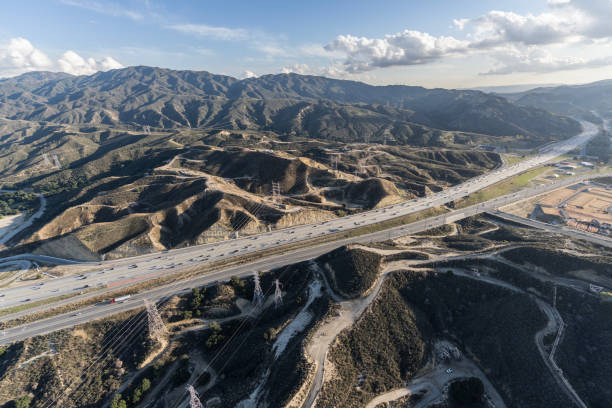 istock Aerial View 14 Freeway Near Newhall California 1460849748