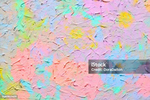 Acrylic On Canvas Abstract Colorful Background Stock Photo - Download Image Now - Art, Exhibition, Border - Frame