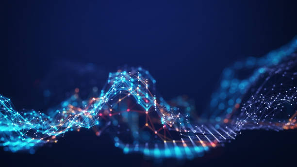 istock Abstract connected dots and lines. Concept of AI technology, Motion of digital data flow. 1460853321