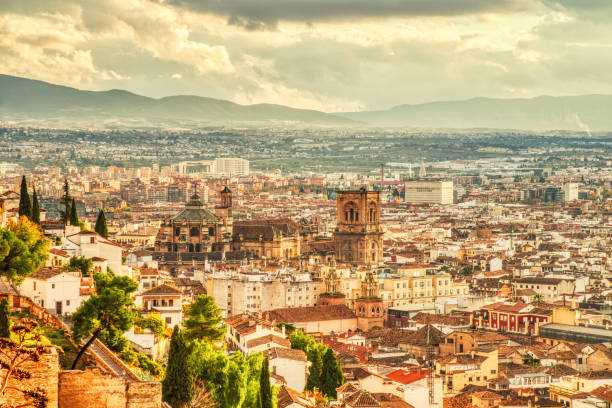istock Granada Cathedral Aerial View at Sunset, Andalusia 1460857732
