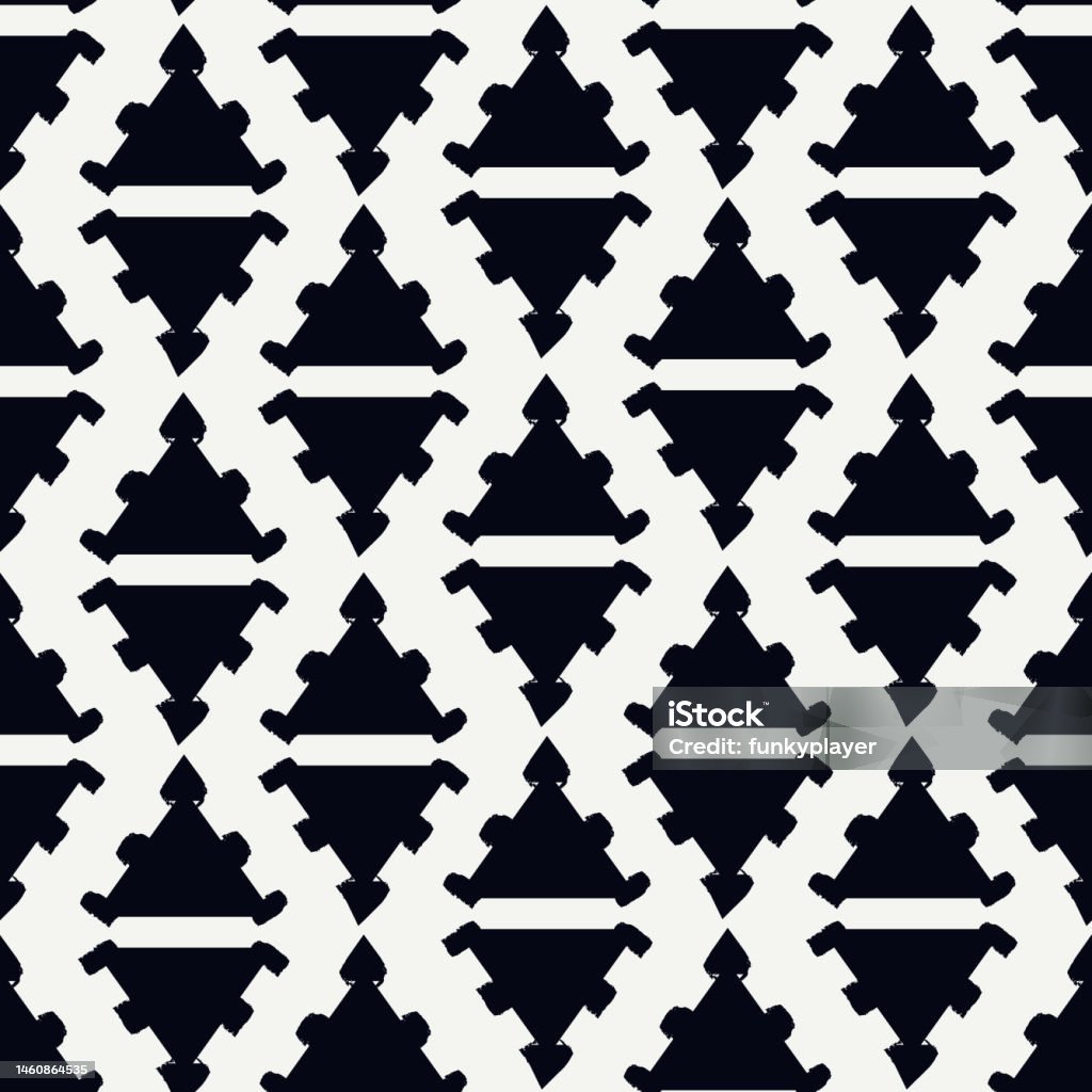 Lozenge Pattern Line Paint Brush Rhombuses Ornament Seamless Lozenges Pattern Hand Drawn ...