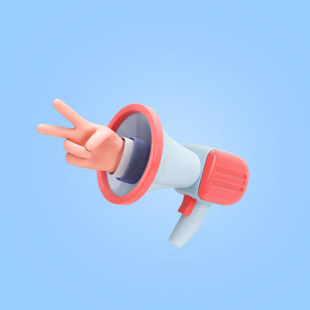 istock loudspeaker with hand social media concept 3d render on blue 1460866055