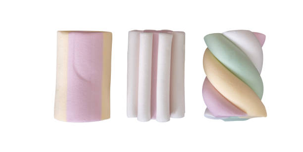 istock banner or Colorful tasty marshmallow, white background 1460868716