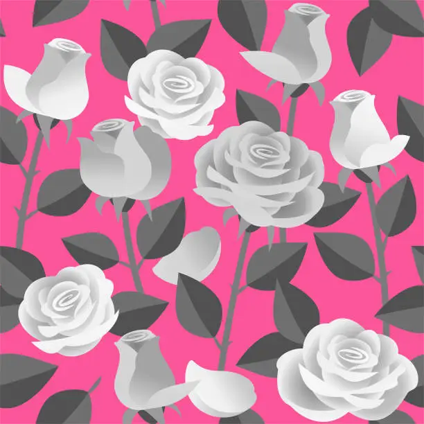Vector illustration of Pattern with roses